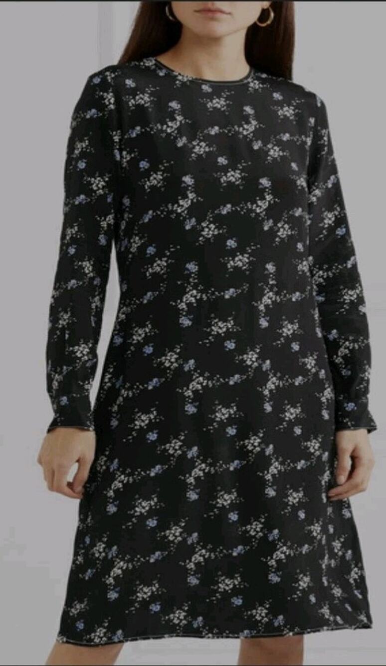 NWT By Malene Birger Garola Silk Viscose Blend Floral Midi Dress Size 38 US 6 M